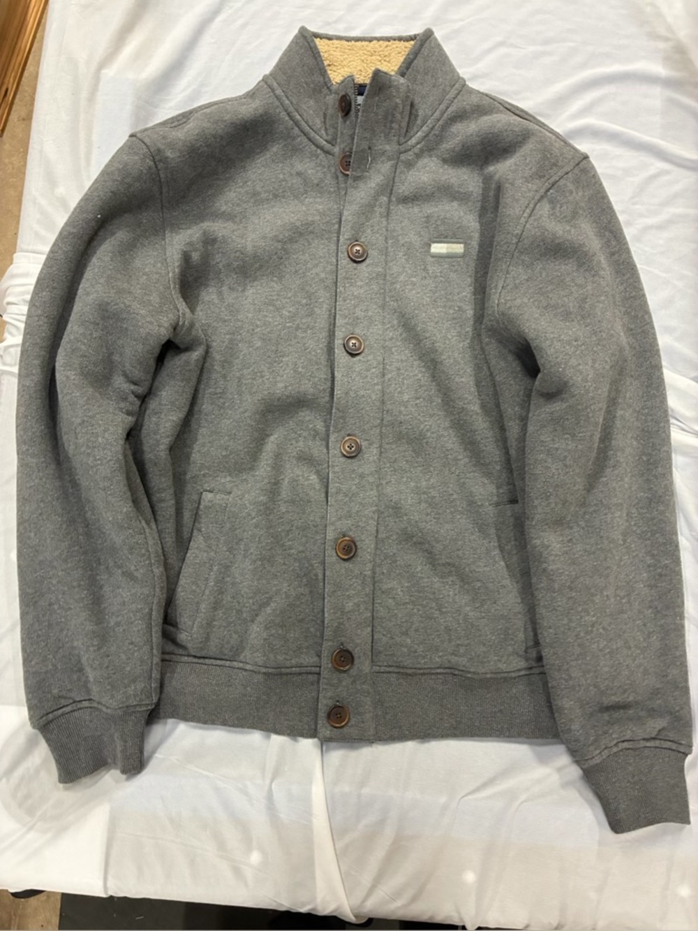 Tommy Hilfiger Sweatshirt Button Up Gray Size XL